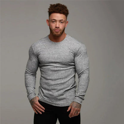 Slim Fit Pullover | Gerippt | Langarm | Strickpullover | Herrenbekleidung-HauteBerlin