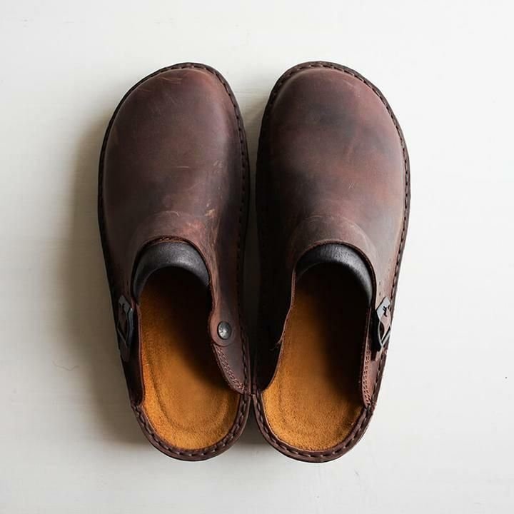 Slipper - Leder - Orthopädische Schuhe - Pantoletten - Herrenschuhe-HauteBerlin