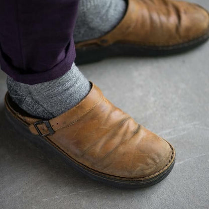 Slipper - Leder - Orthopädische Schuhe - Pantoletten - Herrenschuhe-HauteBerlin
