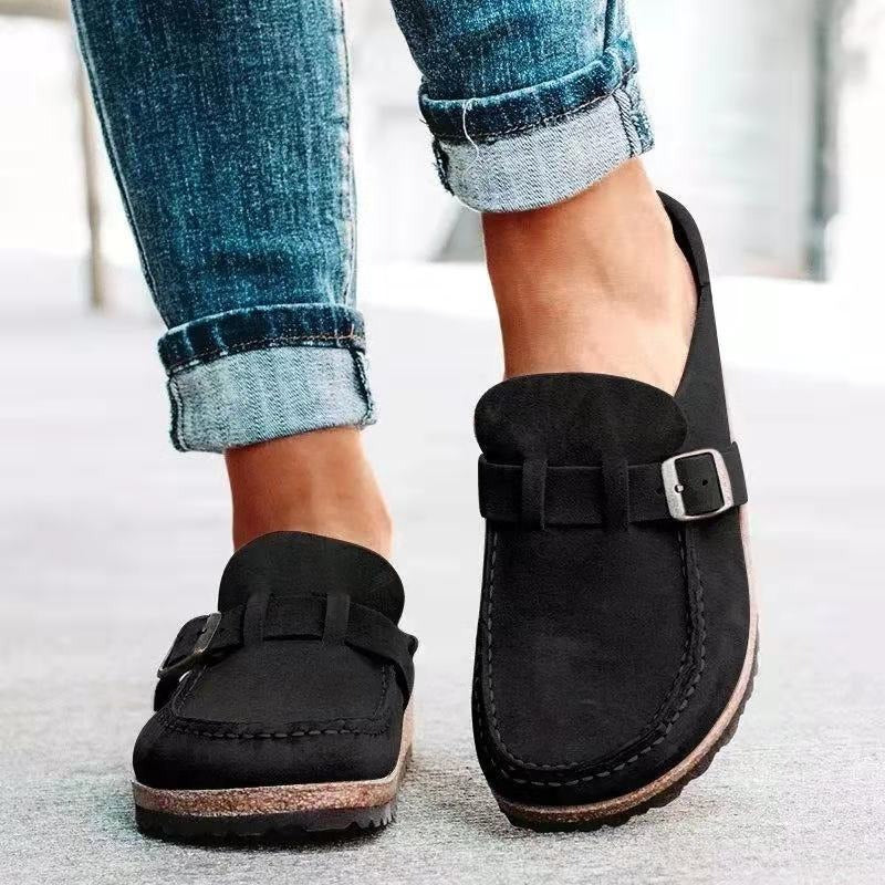 Slipper Schuhe - Flach - Wildleder - Slipper Sandalen - Clogs für Frauen-HauteBerlin