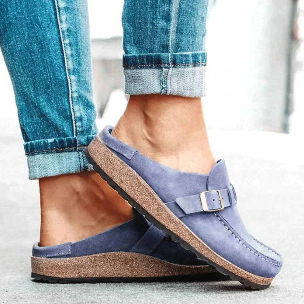 Slipper Schuhe - Flach - Wildleder - Slipper Sandalen - Clogs für Frauen-HauteBerlin