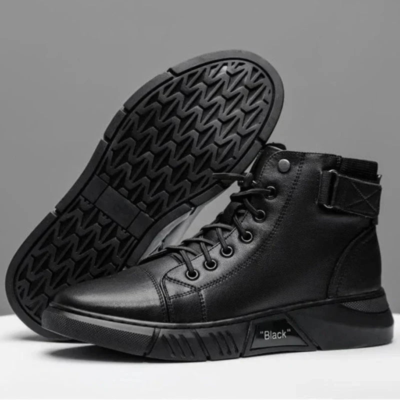Sneaker-Stiefel – Schwarz – Reißverschluss – Hohe Sneakers – Herrenschuhe-HauteBerlin