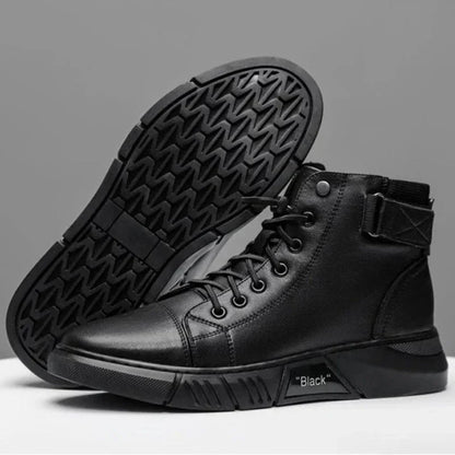 Sneaker-Stiefel – Schwarz – Reißverschluss – Hohe Sneakers – Herrenschuhe-HauteBerlin
