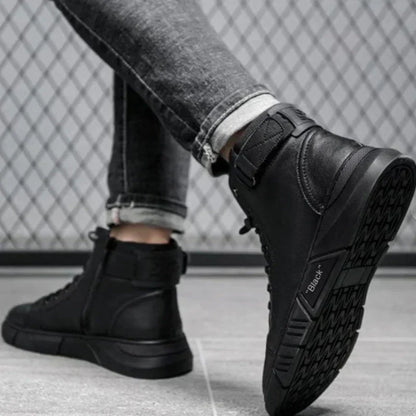 Sneaker-Stiefel – Schwarz – Reißverschluss – Hohe Sneakers – Herrenschuhe-HauteBerlin