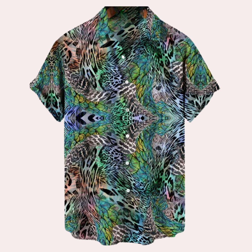 Sommerhemd - Bedruckt - Button-Up - Kurzarmhemd - Herrenhemden-HauteBerlin