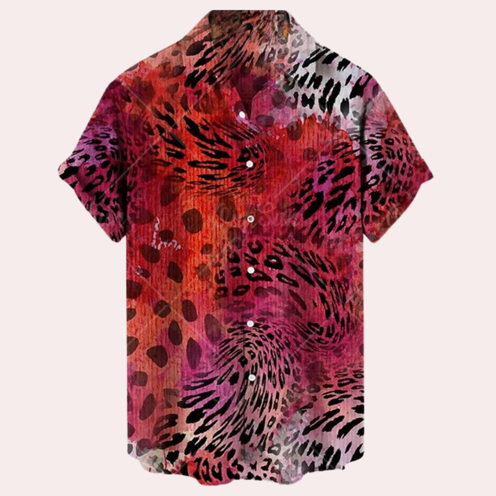 Sommerhemd - Bedruckt - Button-Up - Kurzarmhemd - Herrenhemden-HauteBerlin