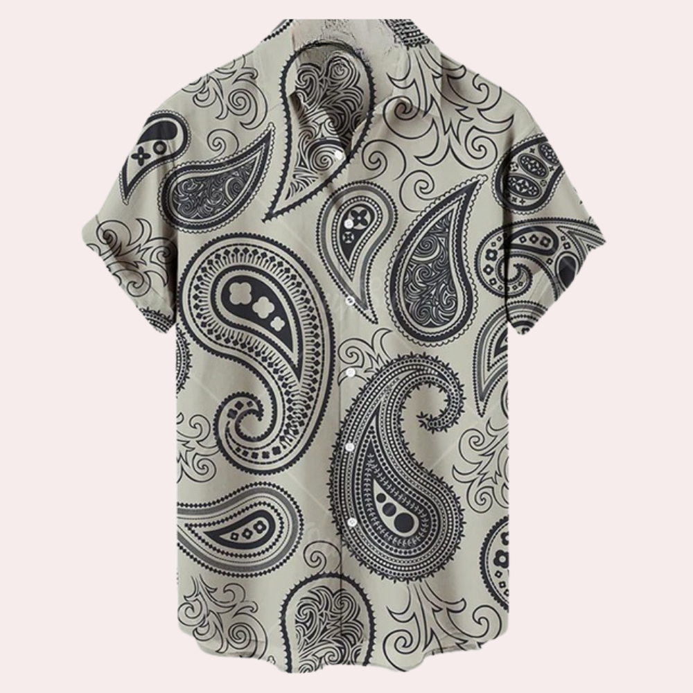 Sommerhemd - Bedruckt - Button-Up - Kurzarmhemd - Herrenhemden-HauteBerlin