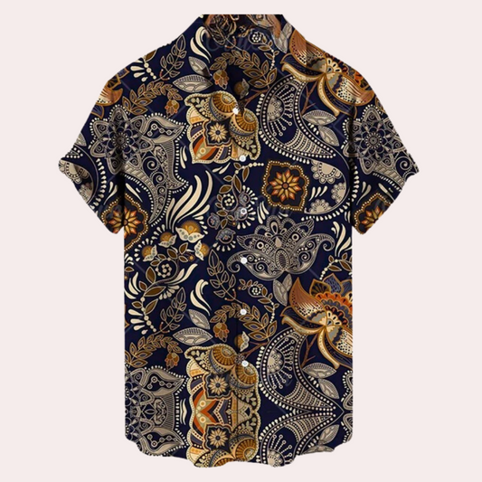Sommerhemd - Bedruckt - Button-Up - Kurzarmhemd - Herrenhemden-HauteBerlin