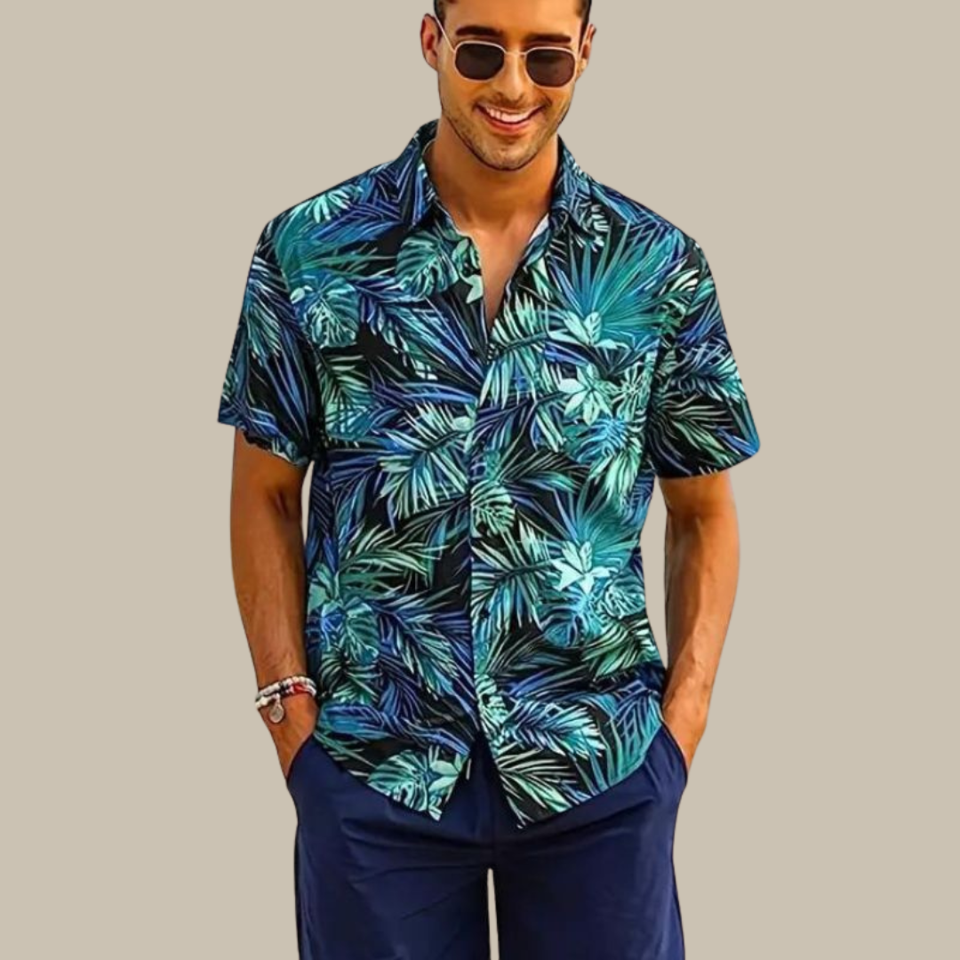 Sommerhemd - Kurzarm - Button-Up - Hawaiihemd - Herrenhemden-HauteBerlin