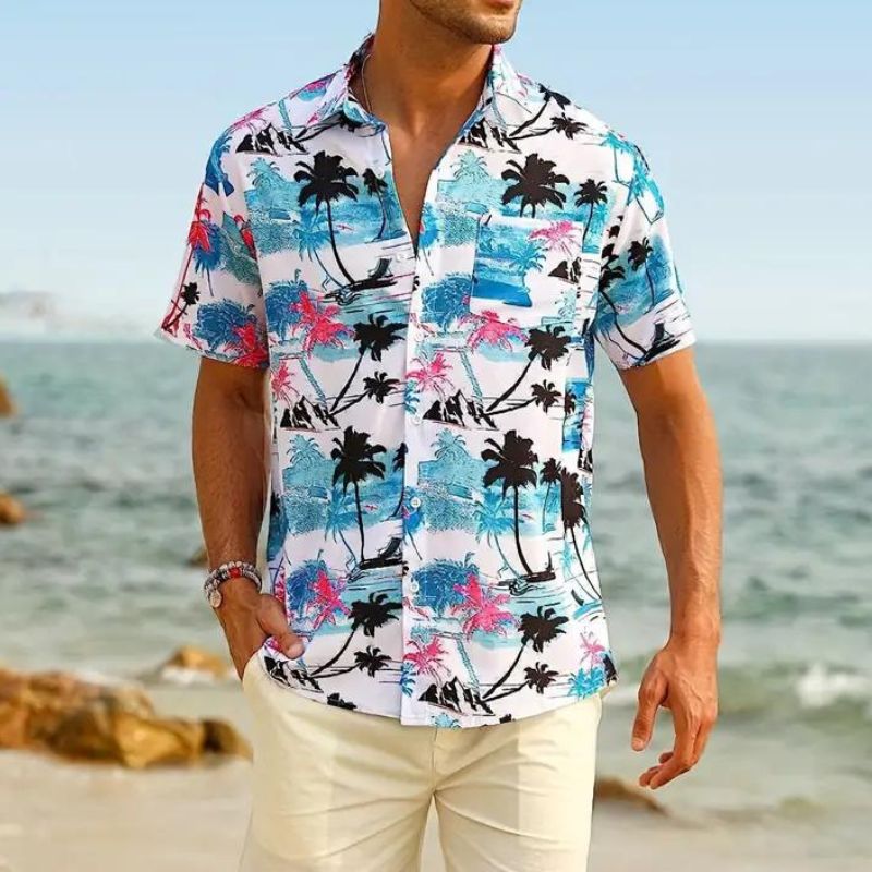 Sommerhemd - Kurzarm - Button-Up - Hawaiihemd - Herrenhemden-HauteBerlin