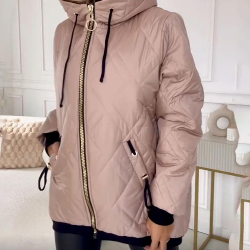 Steppjacke - Kapuze - wattiert - Jacke in Übergröße - Winterjacke für Frauen-HauteBerlin