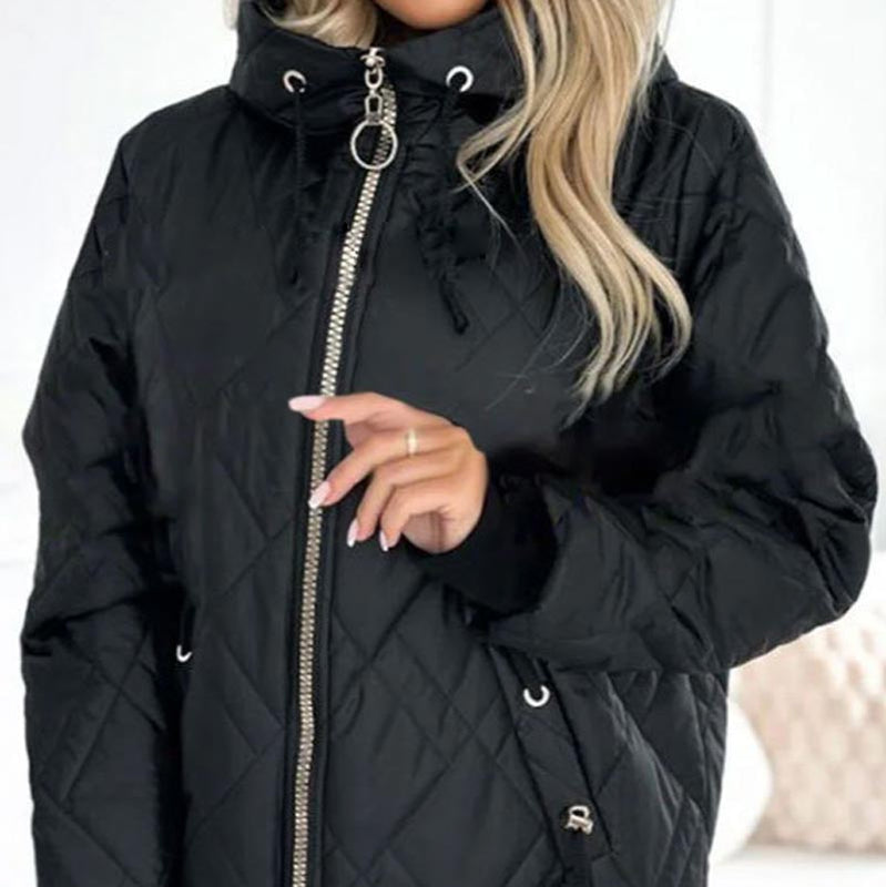 Steppjacke - Kapuze - wattiert - Jacke in Übergröße - Winterjacke für Frauen-HauteBerlin