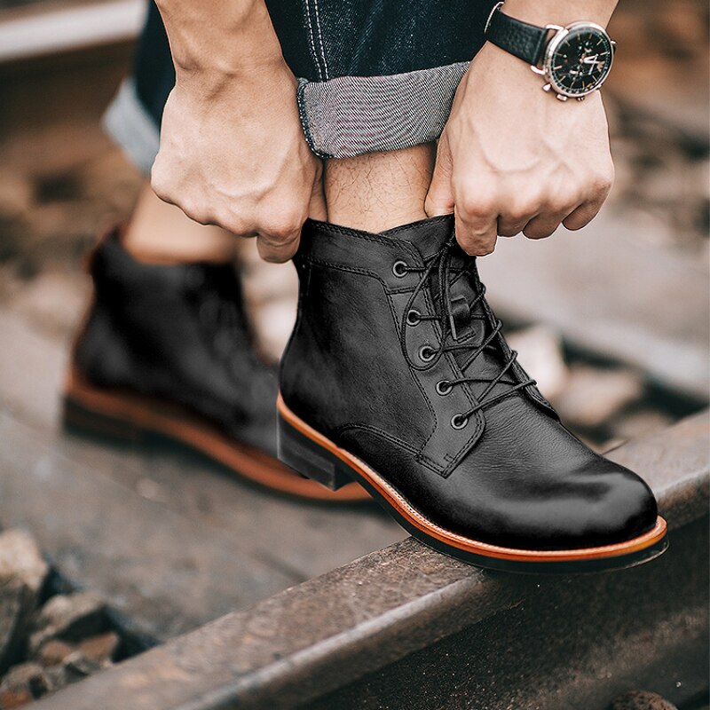 Stiefelette | Schnürung | Winter | Lederstiefel | Herrenstiefel-HauteBerlin