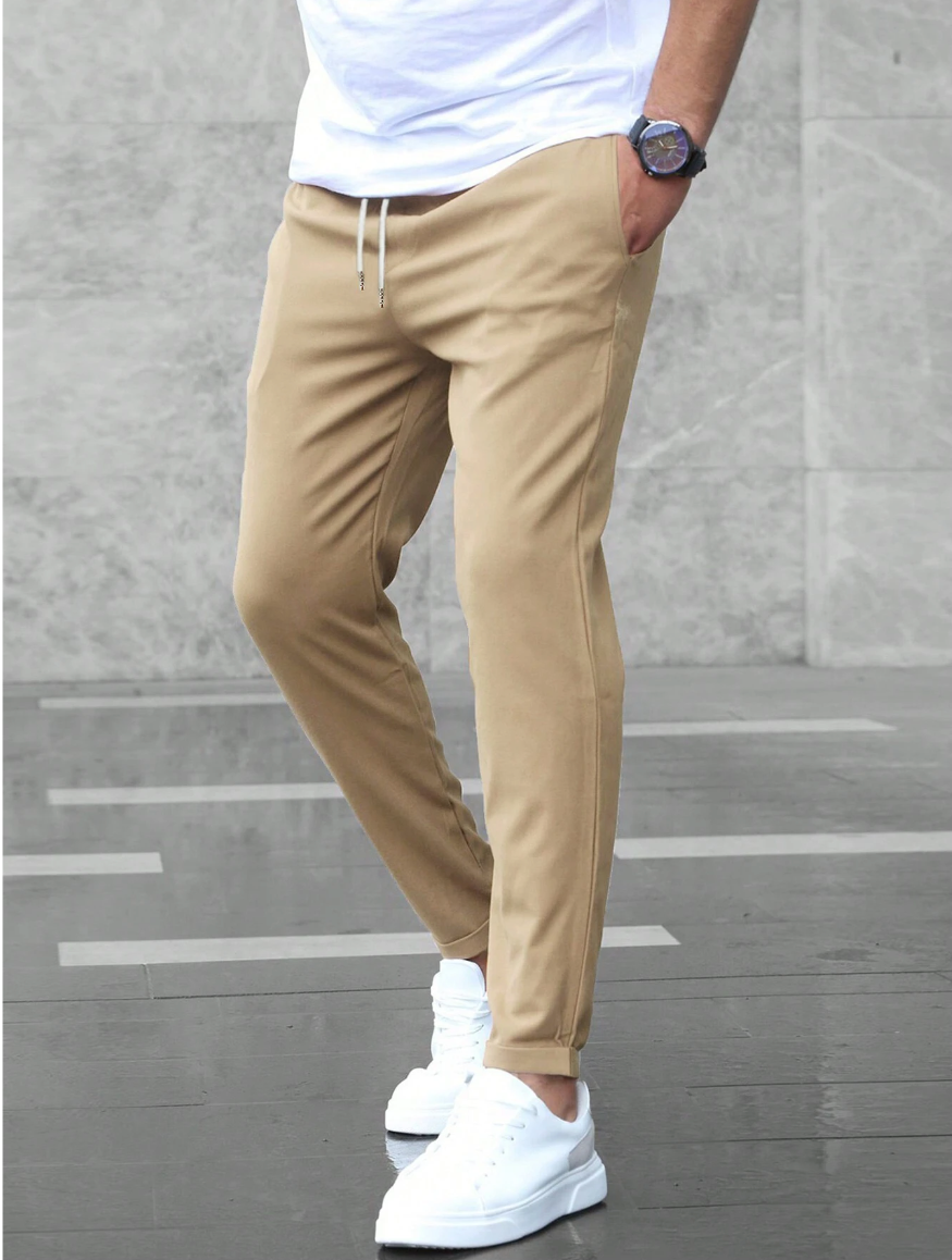 Stretch-Hose – Bequem – Kordelzug – Stretch-Chinohose – Herrenhose-HauteBerlin
