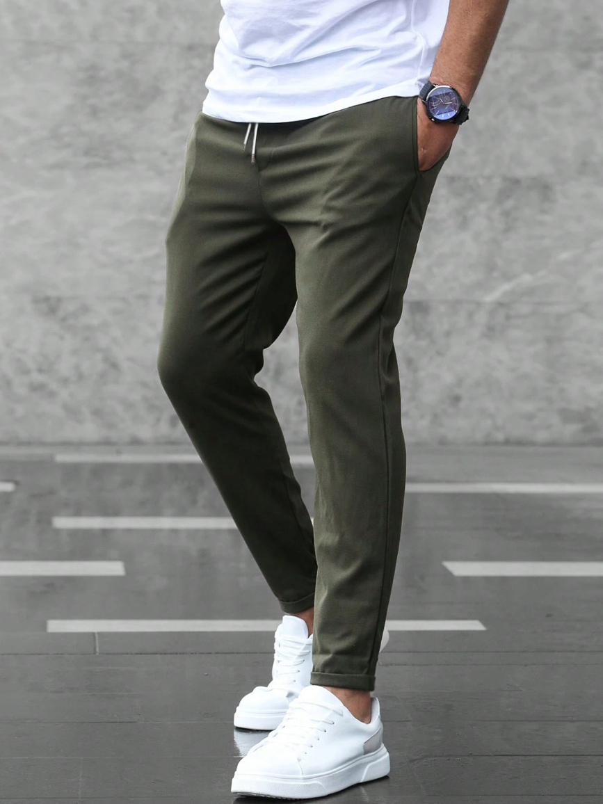 Stretch-Hose – Bequem – Kordelzug – Stretch-Chinohose – Herrenhose-HauteBerlin