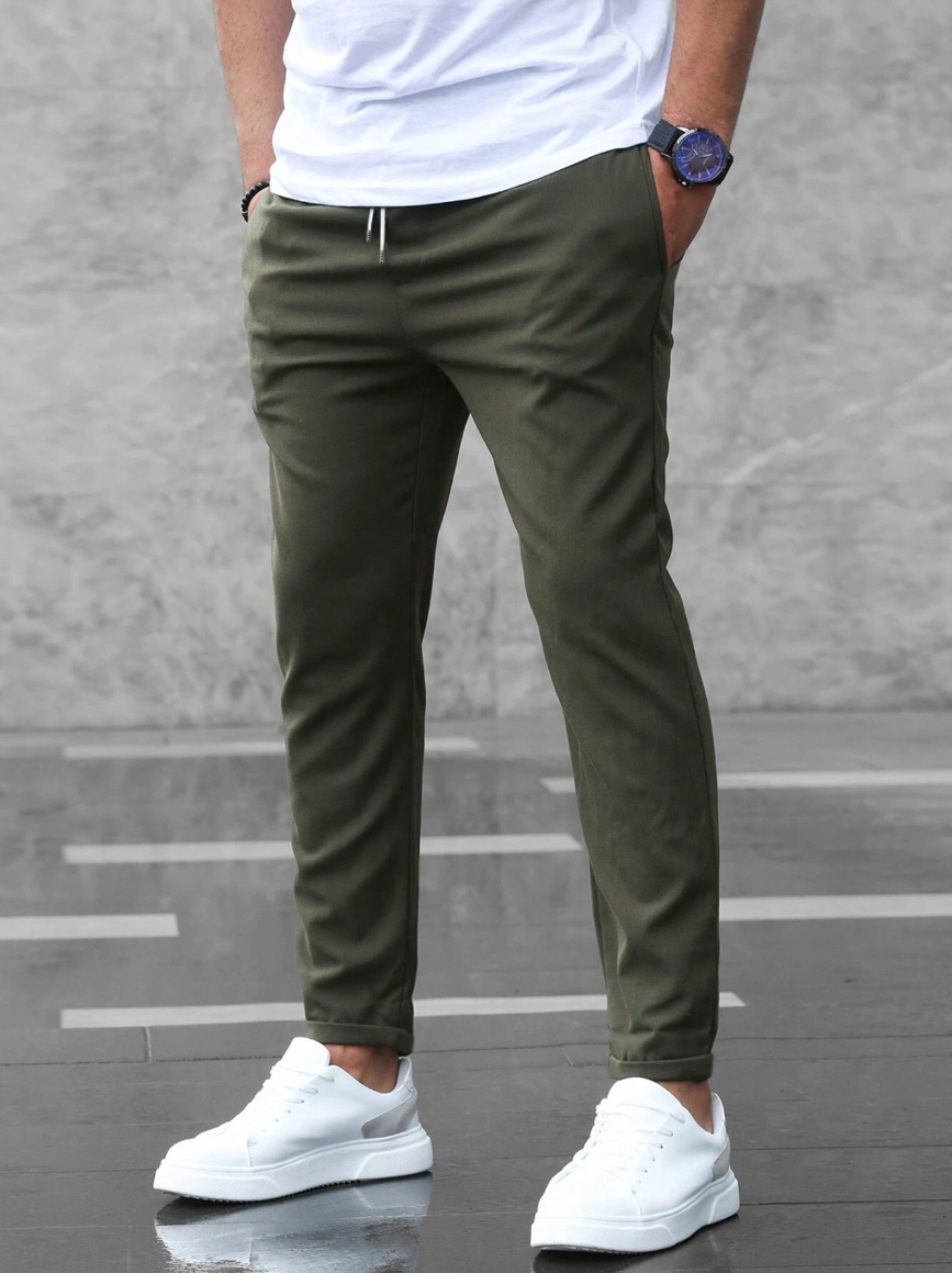 Stretch-Hose – Bequem – Kordelzug – Stretch-Chinohose – Herrenhose-HauteBerlin