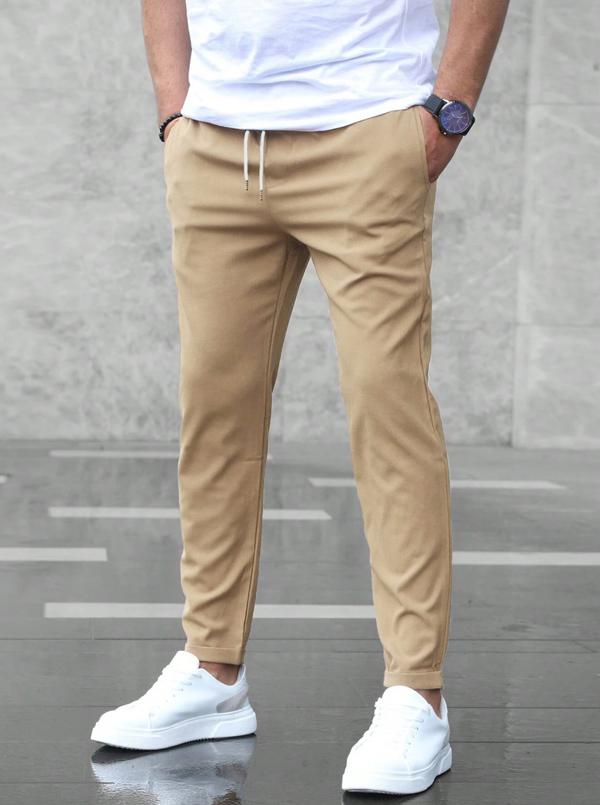 Stretch-Hose – Bequem – Kordelzug – Stretch-Chinohose – Herrenhose-HauteBerlin