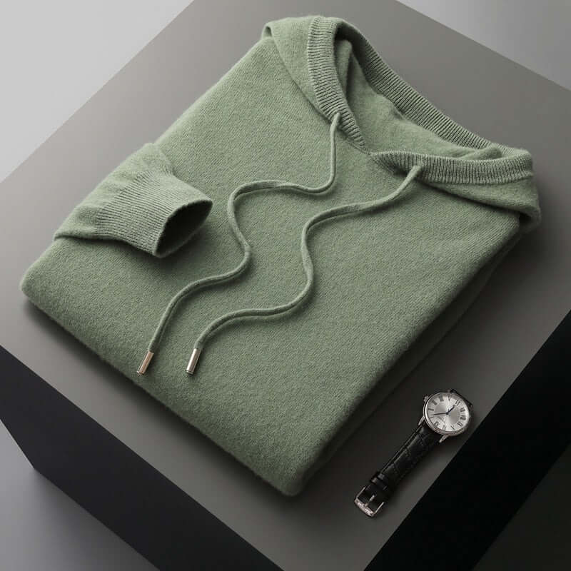 Strick-Hoodie - Herren Plain Pullover mit Kapuze-HauteBerlin