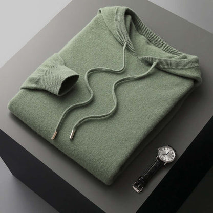 Strick-Hoodie - Herren Plain Pullover mit Kapuze-HauteBerlin