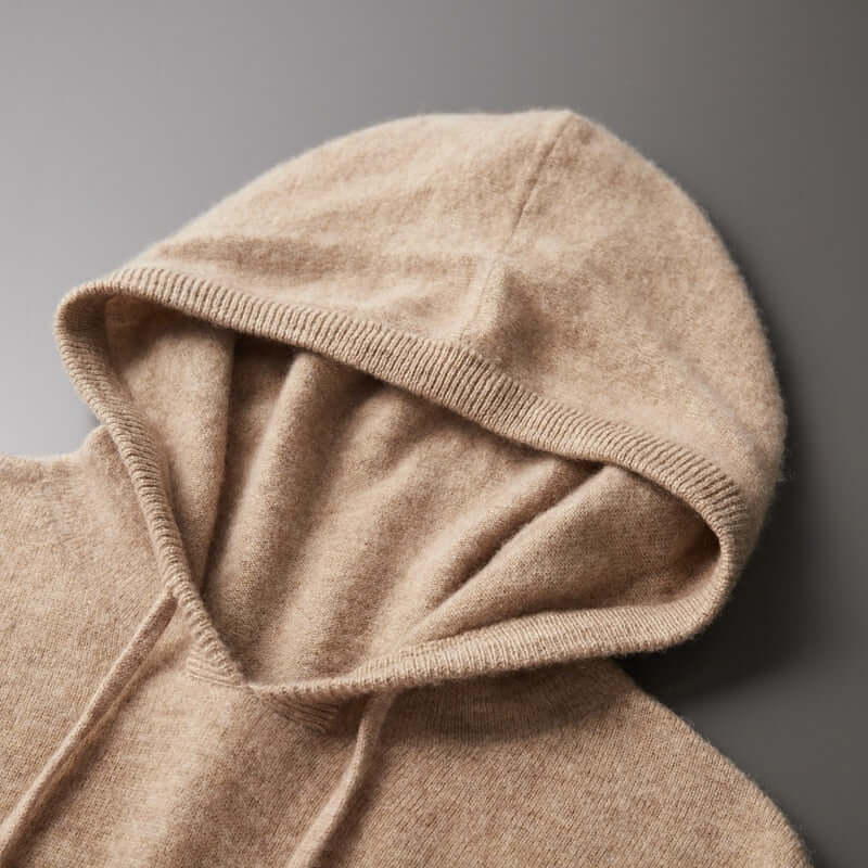 Strick-Hoodie - Herren Plain Pullover mit Kapuze-HauteBerlin