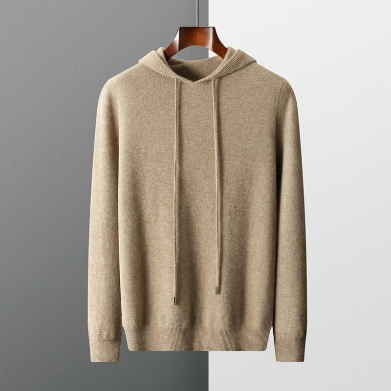 Strick-Hoodie - Herren Plain Pullover mit Kapuze-HauteBerlin