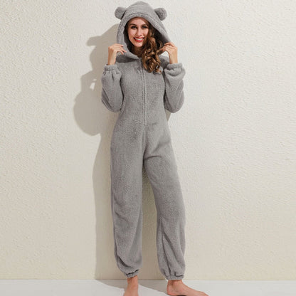 Strick-Strampler | Mit Kapuze | Mit Reißverschluss | Strampler für Erwachsene | Loungewear-HauteBerlin
