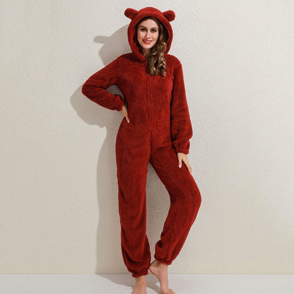 Strick-Strampler | Mit Kapuze | Mit Reißverschluss | Strampler für Erwachsene | Loungewear-HauteBerlin