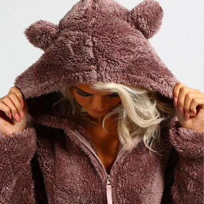 Strick-Strampler | Mit Kapuze | Mit Reißverschluss | Strampler für Erwachsene | Loungewear-HauteBerlin