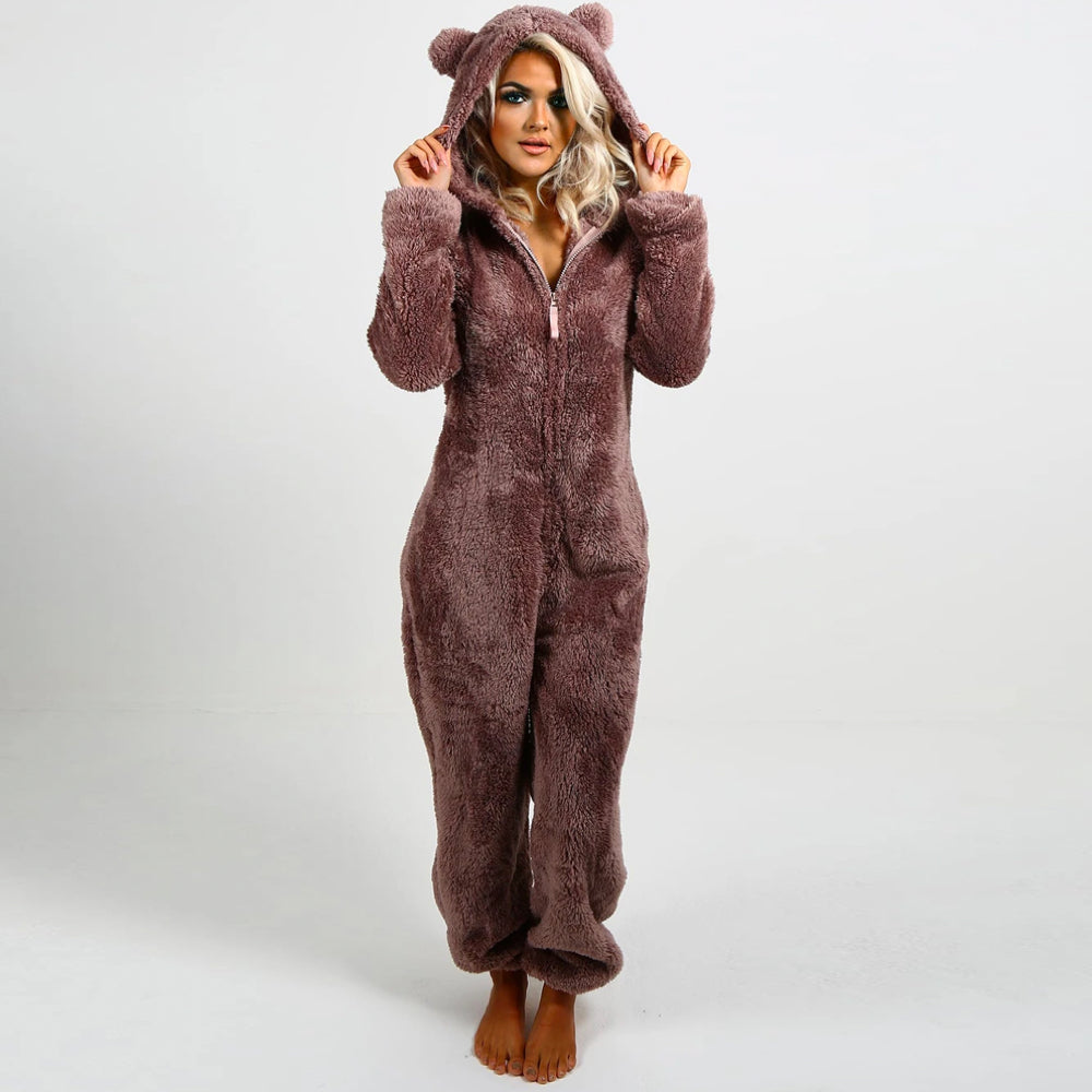 Strick-Strampler | Mit Kapuze | Mit Reißverschluss | Strampler für Erwachsene | Loungewear-HauteBerlin