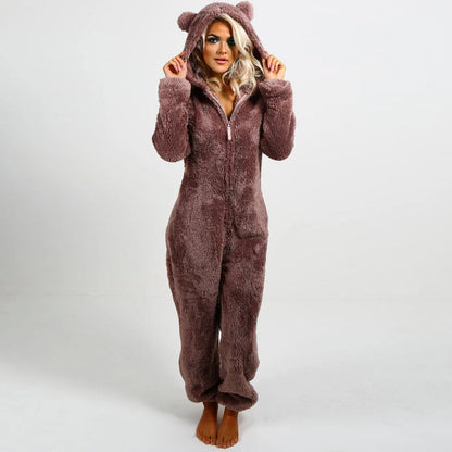 Strick-Strampler | Mit Kapuze | Mit Reißverschluss | Strampler für Erwachsene | Loungewear-HauteBerlin
