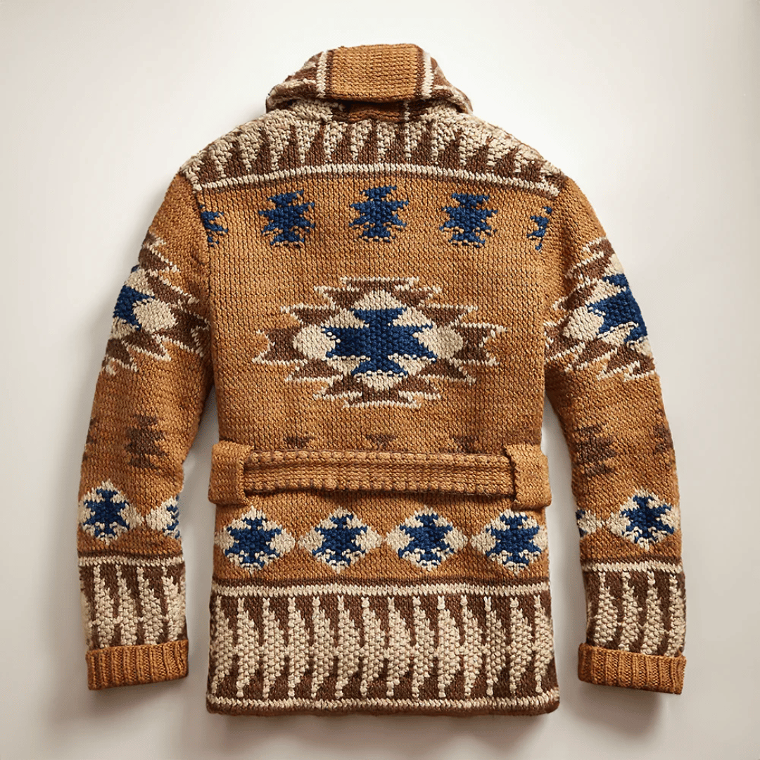 Strickjacke | Gürtel | Knopfleiste | Grobstrickjacke | Herren-Strickjacke-HauteBerlin