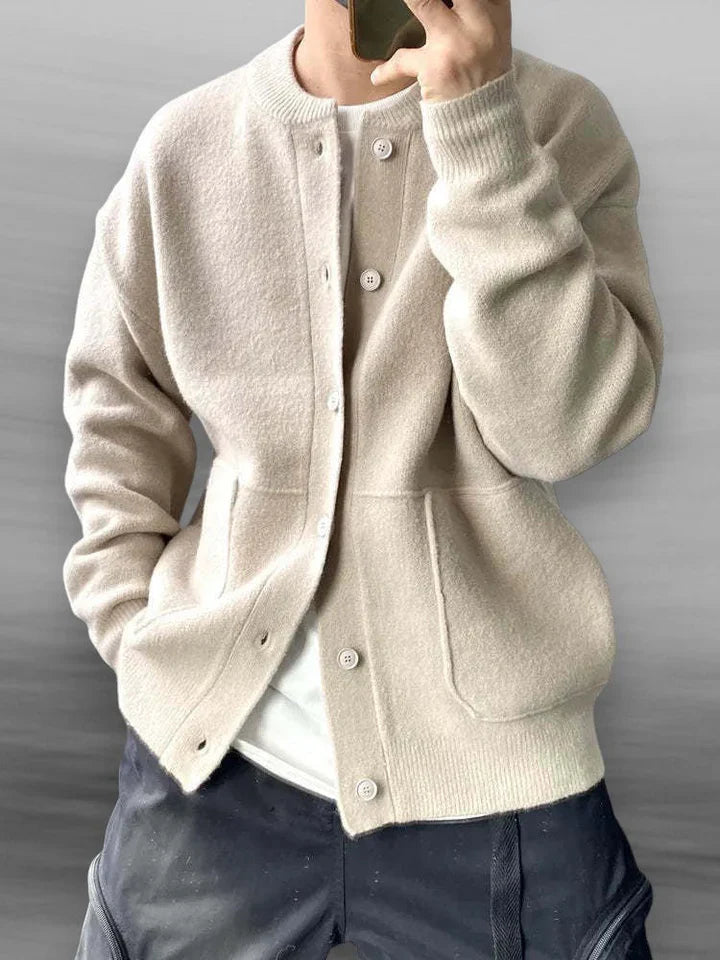 Strickjacke | Relaxed Fit | Taschen | Strickjacke mit Knopfleiste | Herrenstrickwaren-HauteBerlin