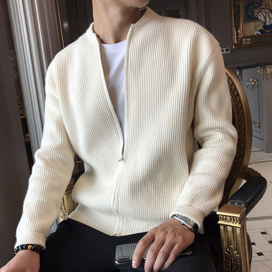 Strickjacke - Weich - Lange Ärmel - Strickjacke mit Reißverschluss - Herren Strickjacke-HauteBerlin