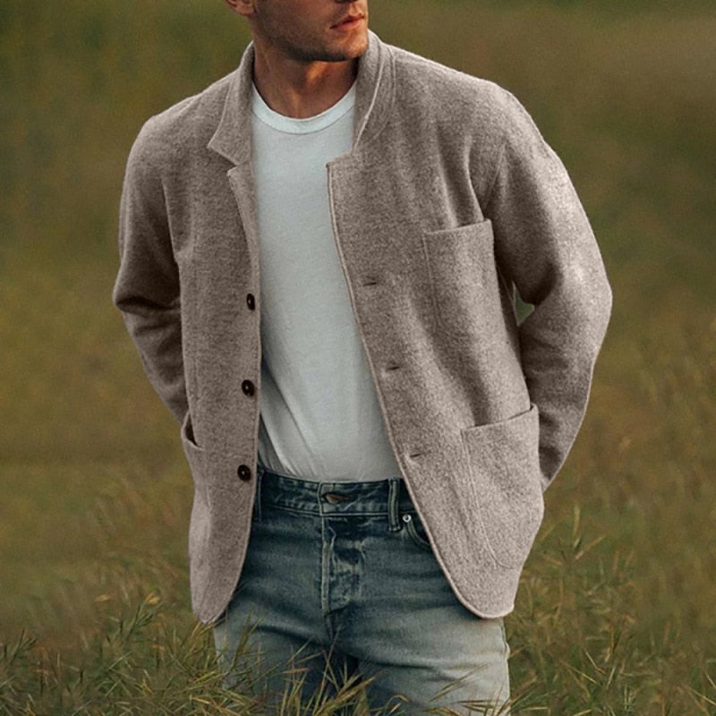 Strickjacke – Wolljacke für Herren mit Knöpfen und Taschen-HauteBerlin
