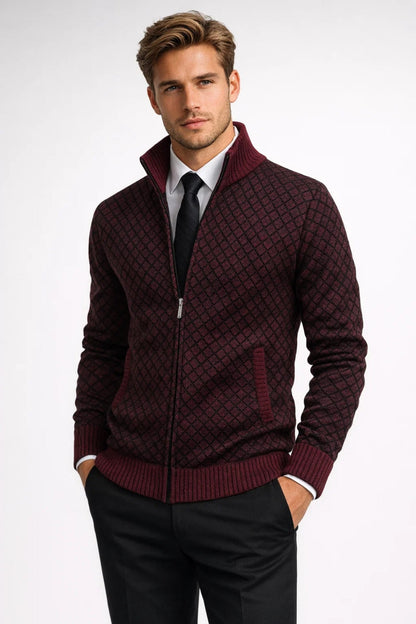 Strickjacke mit Reißverschluss – Strickjacke mit durchgehendem Reißverschluss für Männer-HauteBerlin
