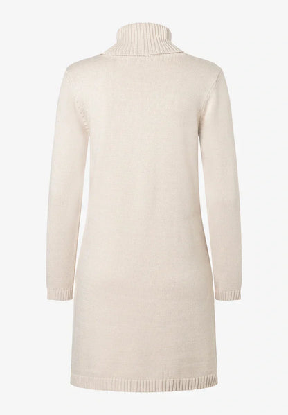 Strickkleid – Damen-Mini-Pulloverkleid mit Rollkragen-HauteBerlin