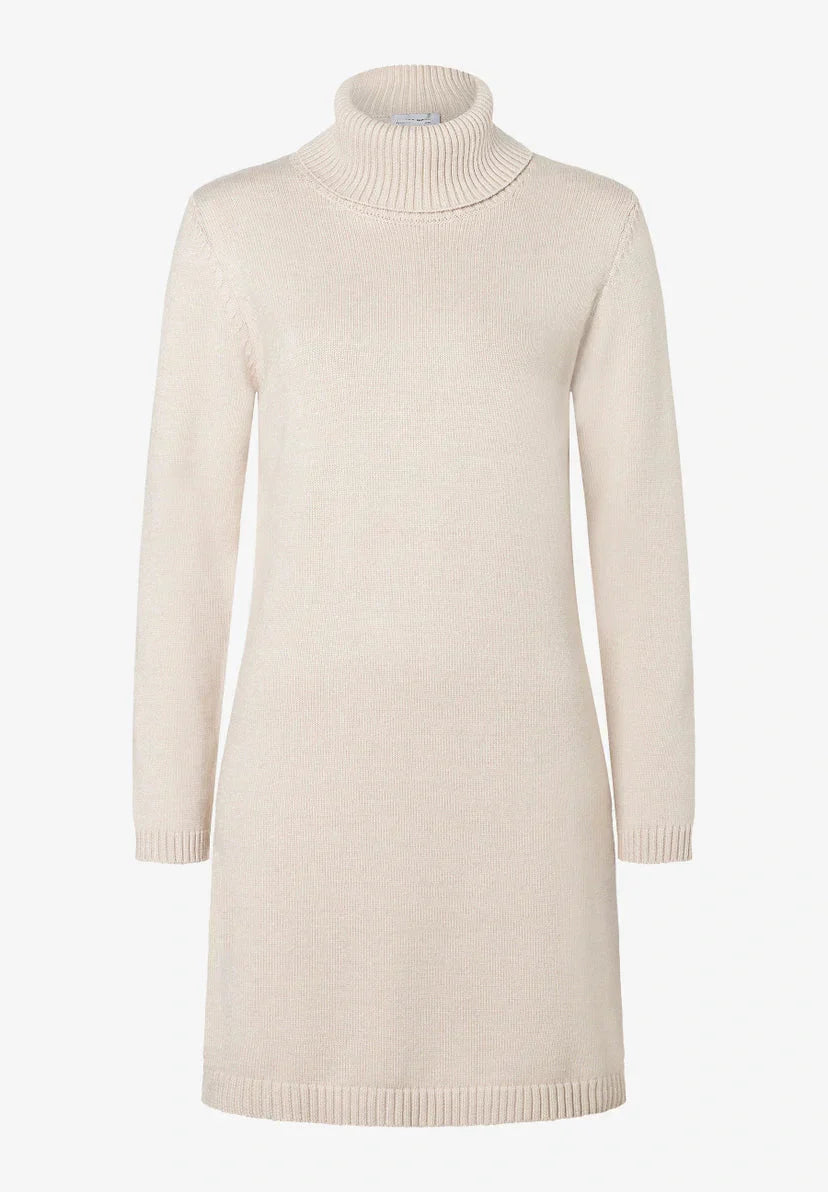 Strickkleid – Damen-Mini-Pulloverkleid mit Rollkragen-HauteBerlin