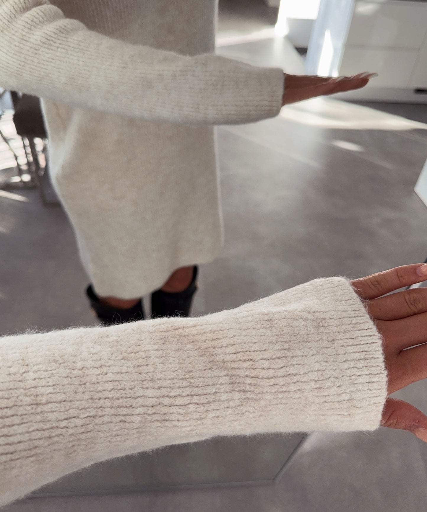 Strickkleid | Gerippt | Langarm | Rollkragenkleid | Jumperkleid-HauteBerlin