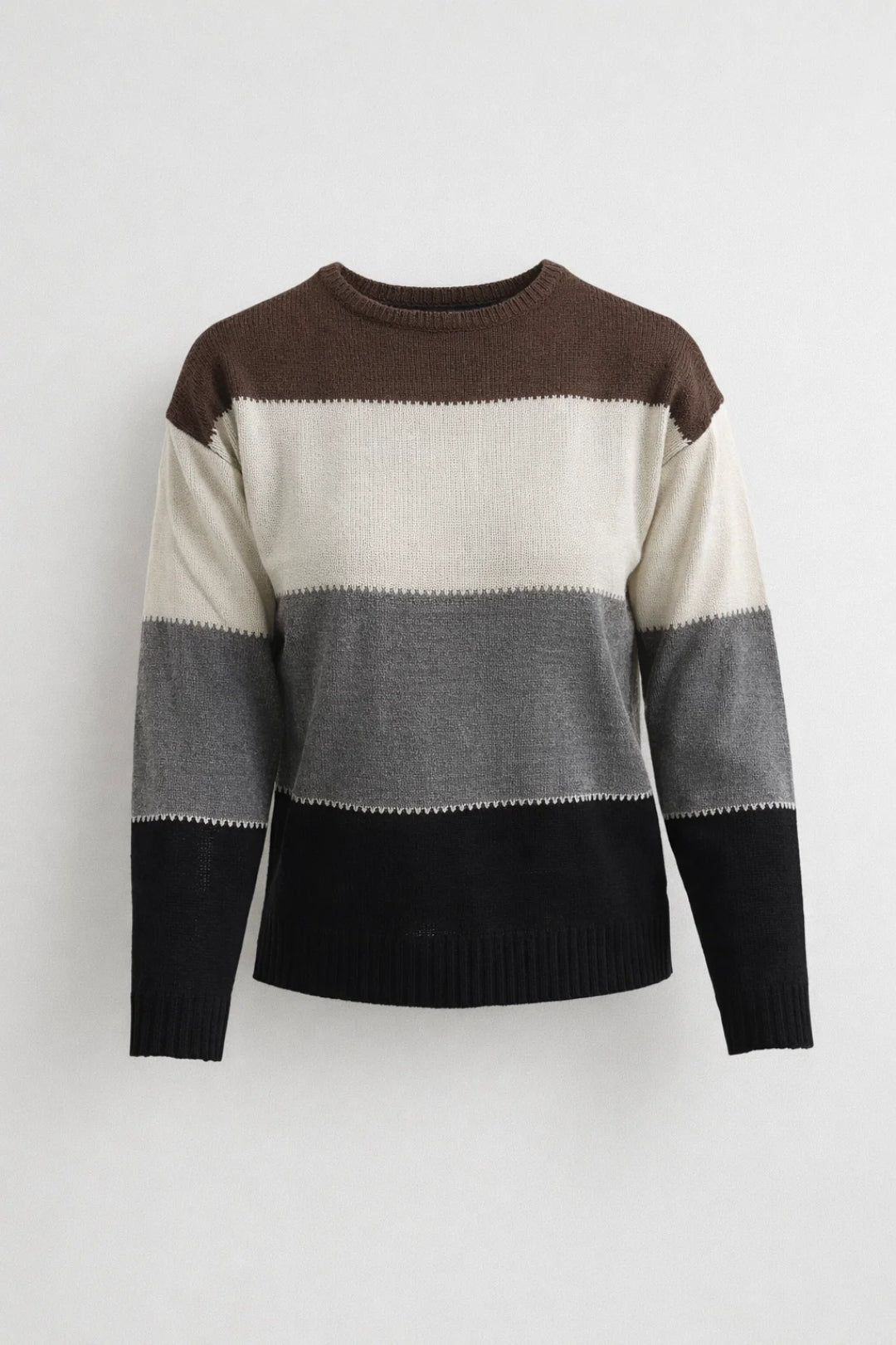 Strickpullover – Locker sitzender gestreifter Pullover für Frauen-HauteBerlin