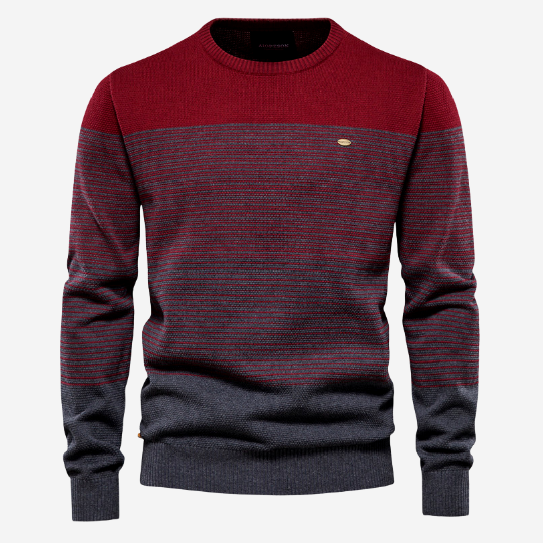 Strickpullover | Rundhalsausschnitt | Gestreift | Strickpullover | Herrenpullover-HauteBerlin