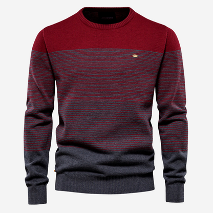 Strickpullover | Rundhalsausschnitt | Gestreift | Strickpullover | Herrenpullover-HauteBerlin