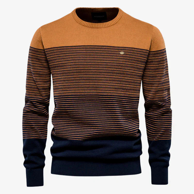 Strickpullover | Rundhalsausschnitt | Gestreift | Strickpullover | Winterkleidung für Herren-HauteBerlin