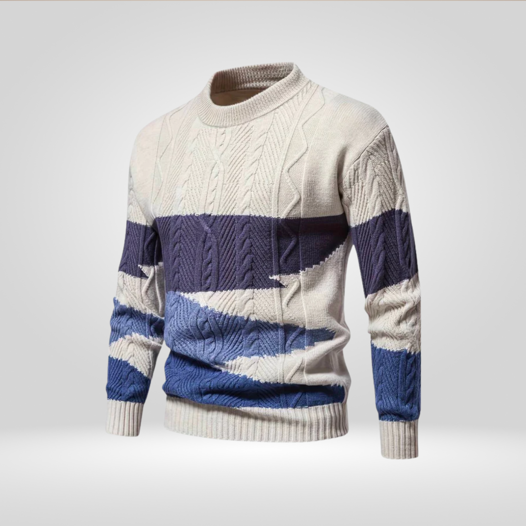 Strickpullover | Rundhalsausschnitt | Zopfmuster | Pullover | Herrenpullover-HauteBerlin