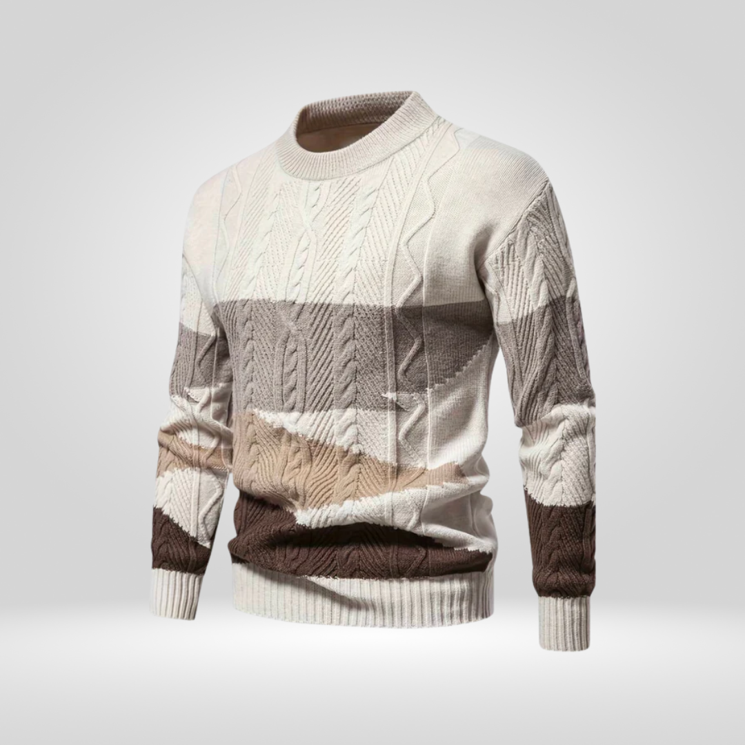 Strickpullover | Rundhalsausschnitt | Zopfmuster | Pullover | Herrenpullover-HauteBerlin