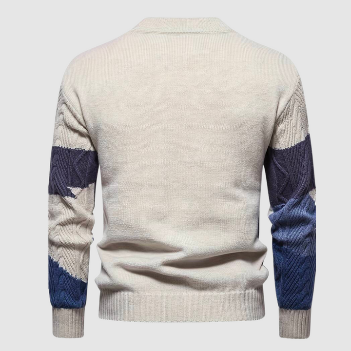Strickpullover | Rundhalsausschnitt | Zopfmuster | Pullover | Herrenpullover-HauteBerlin