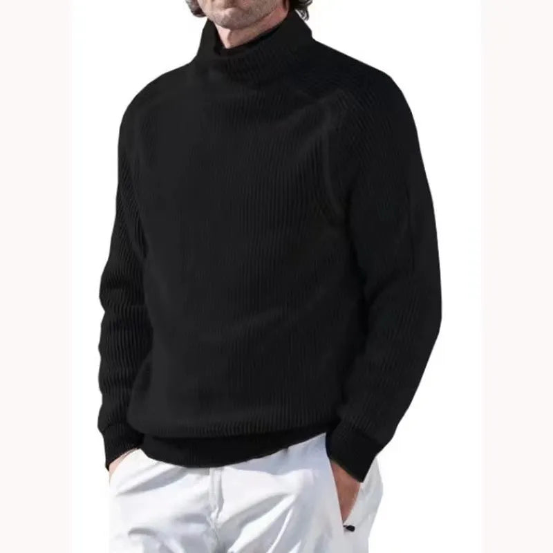 Strickpullover – Warmer Rollkragenpullover für Männer aus Rippstrick-HauteBerlin
