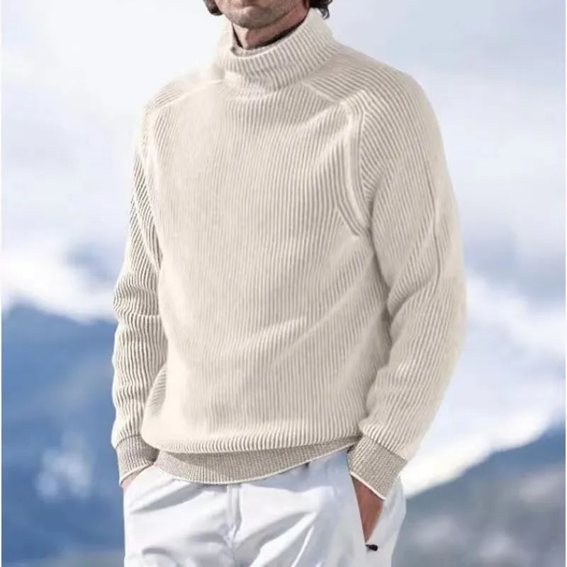 Strickpullover – Warmer Rollkragenpullover für Männer aus Rippstrick-HauteBerlin