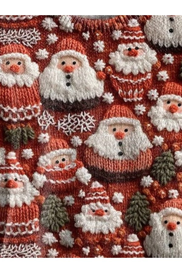 Sweatshirt mit Rundhalsausschnitt, locker fallend, mit Glitzer, Weihnachtsmann-Motiv-HauteBerlin
