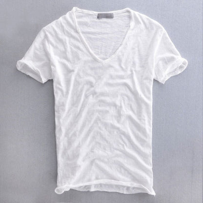 T-Shirt | Leichtgewicht | Sommer | T-Shirt mit V-Ausschnitt | Herrenhemden-HauteBerlin