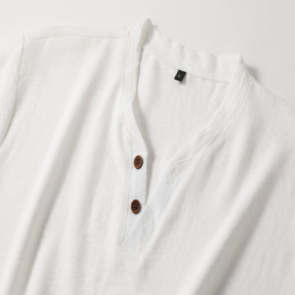 T-Shirt für Männer - Henley T-Shirt mit V-Ausschnitt und Knopfleiste für den Sommer-HauteBerlin